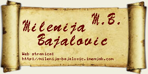 Milenija Bajalović vizit kartica